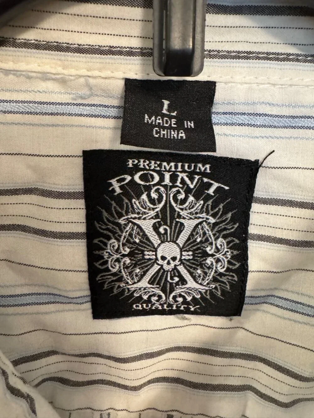 Premium Point Mens Striped Button-Up size L  Shirt western